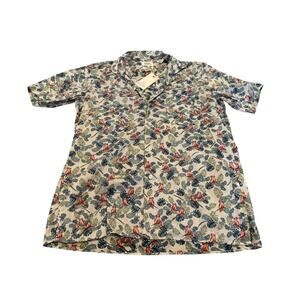 Hartford Alternative Classic Tropical Print Slim Fit Button Up Shirt Size M